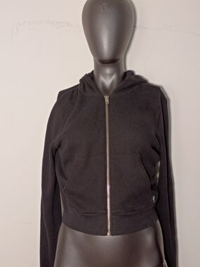 TNA Black Waffle Knit Hoodie